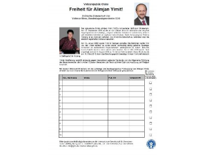 Unterschriftenliste für Alimjan Yimit zum Download